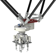 パラレルリンクロボット搭載 高速ピッキングシステム｜４つ爪チャックハンド